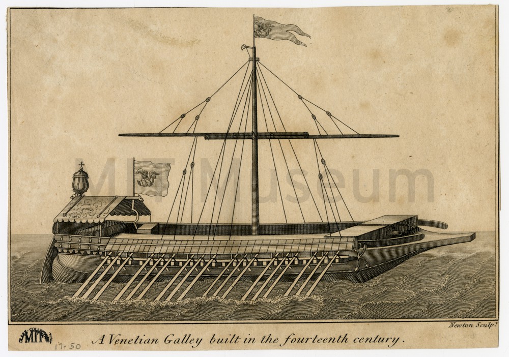 The start of Industrial revolution: Venetian_Galley_(14th_century)